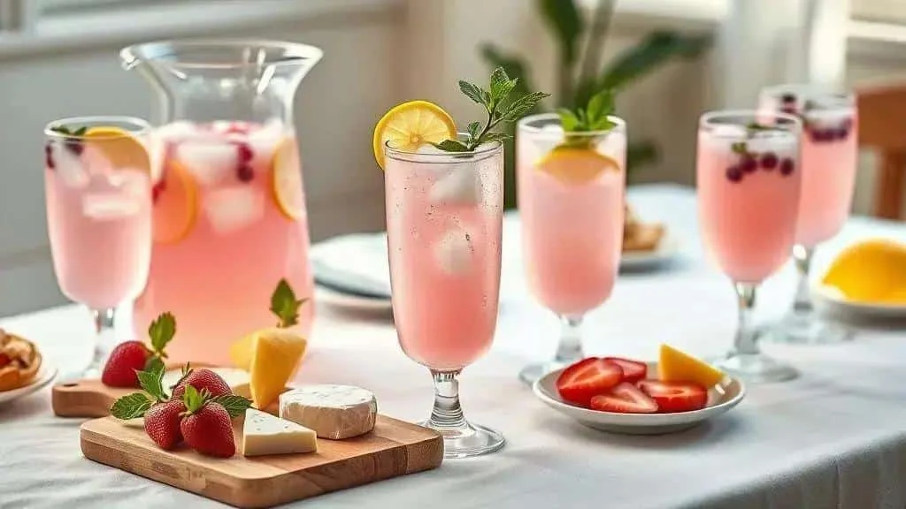 Pink lemonade served in glasses Pink lemonade served in glasses