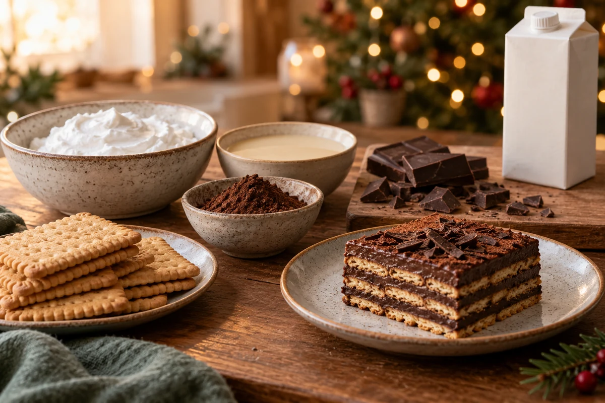 Plant-based ingredients for chocolate biscuit pave