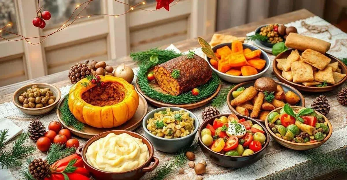 Plant-based roast and colourful Christmas side dishes