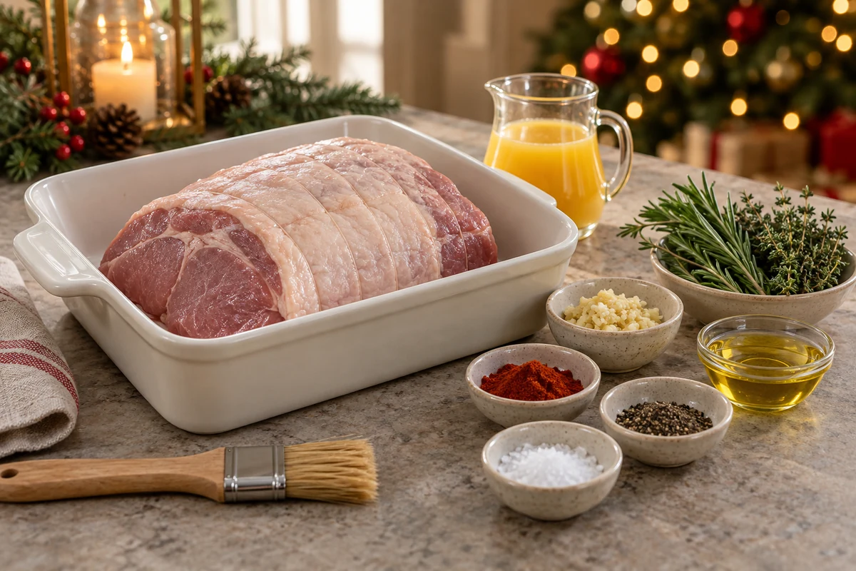 Pork joint with citrus marinade ingredients
