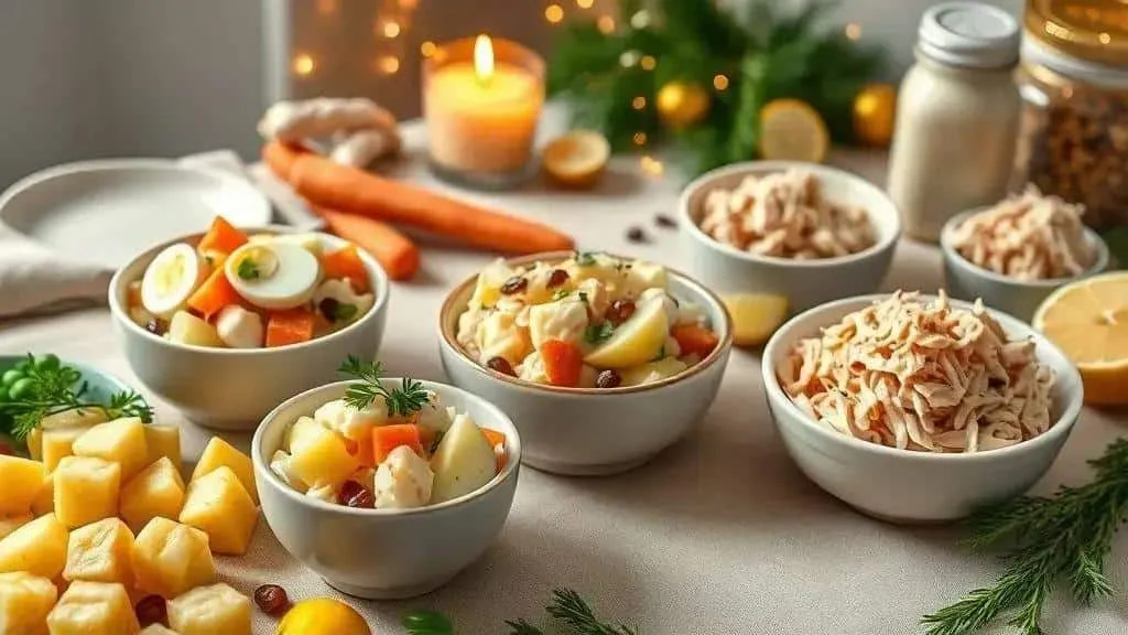 Potato salad variations for a New Year's Eve meal