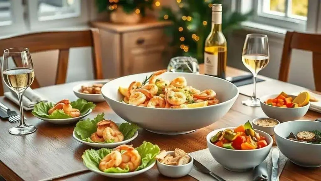Prawn salpicão served in individual lettuce portions