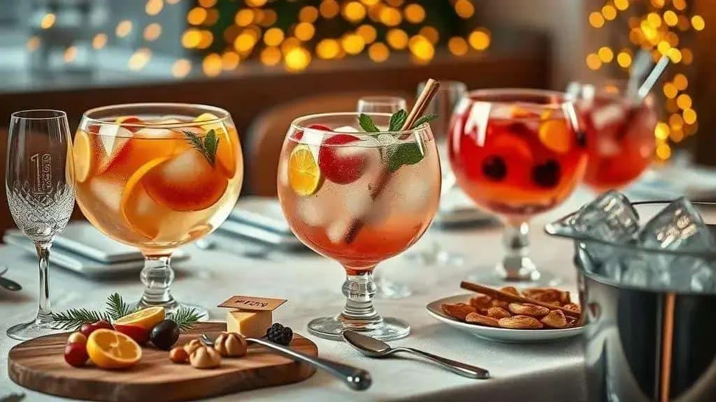 Punch glasses served with small plates of food