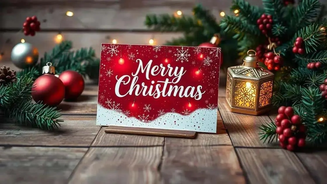 Red card displaying Merry Christmas Red card displaying Merry Christmas