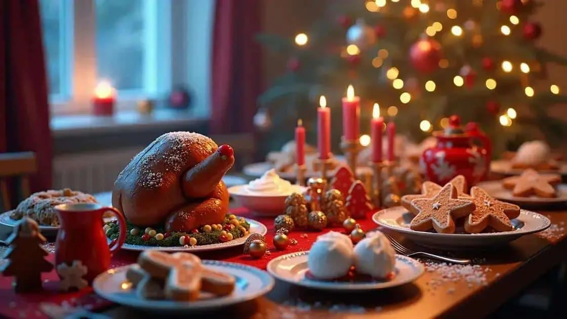Roast turkey with festive side dishes