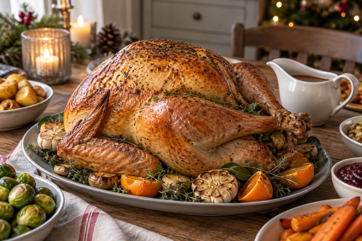 Roast turkey with herbs and orange Roast turkey with herbs and orange