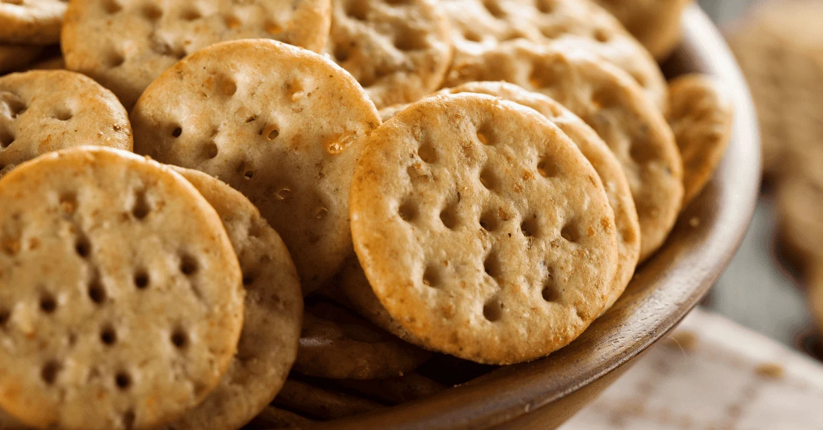 Round plain biscuits on a plate