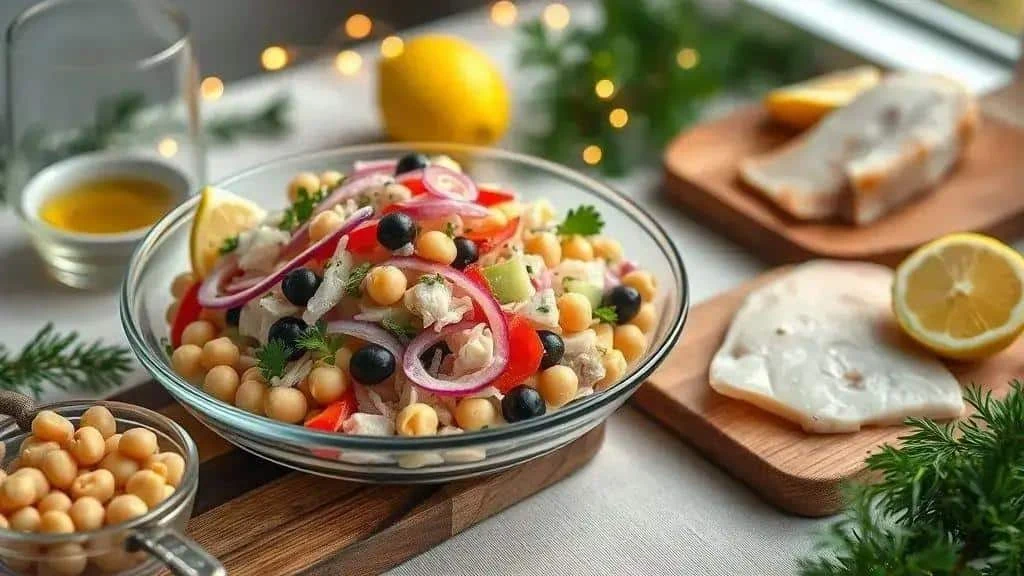 Salt cod and chickpea salad with olives Salt cod and chickpea salad with olives