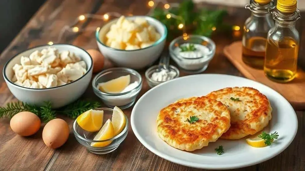 Salt cod, potatoes and herbs for Christmas fritters Salt cod, potatoes and herbs for Christmas fritters