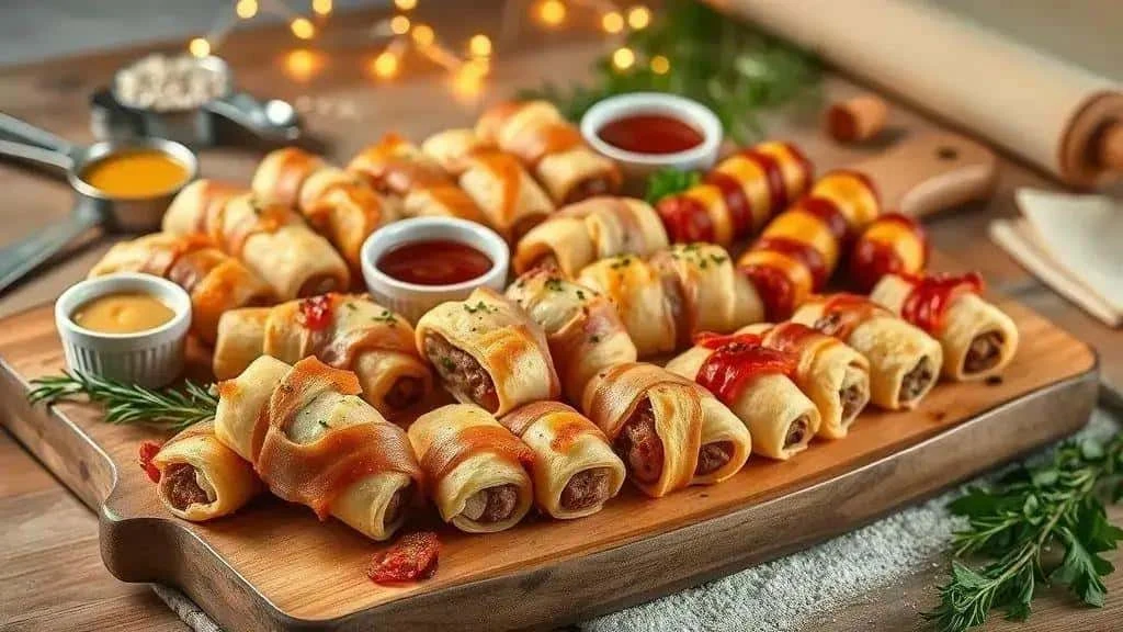 Sausage pastries ready to serve
