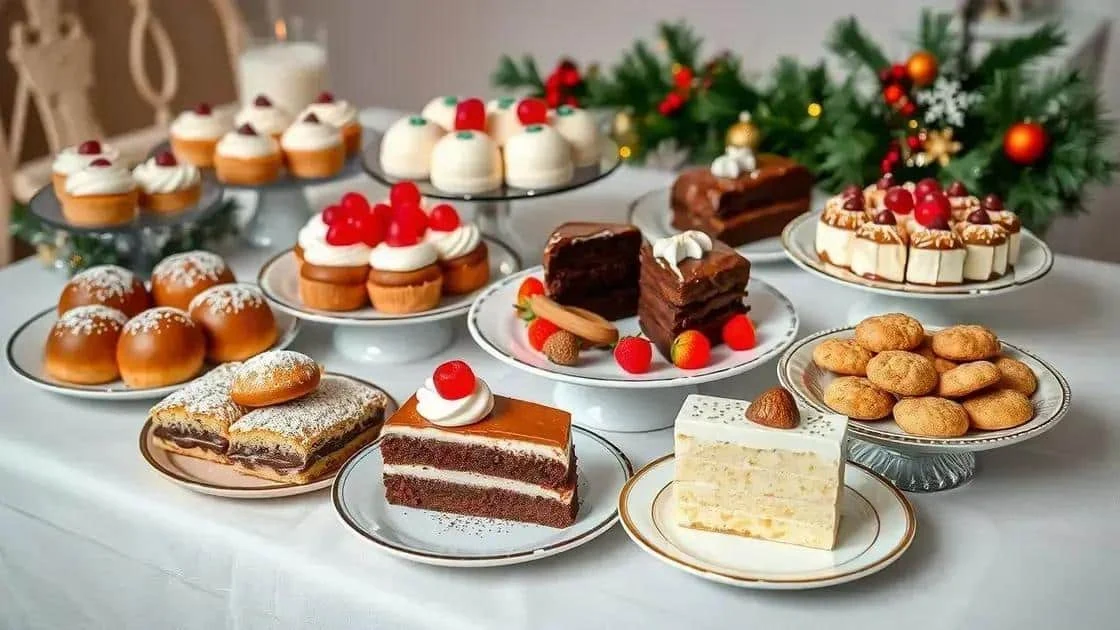 Selection of cakes and Christmas sweets