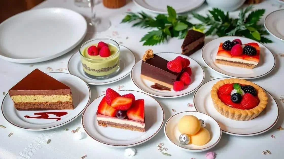 Selection of festive desserts