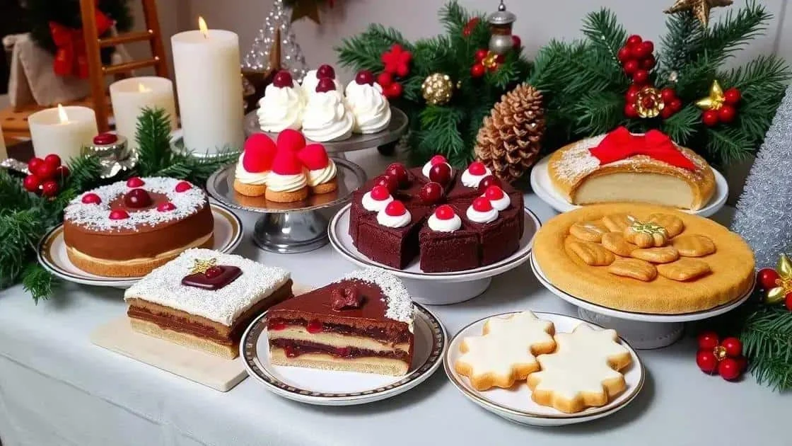 Selection of festive desserts