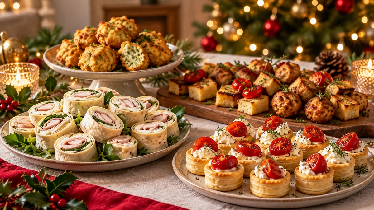 Selection of savoury Christmas bites