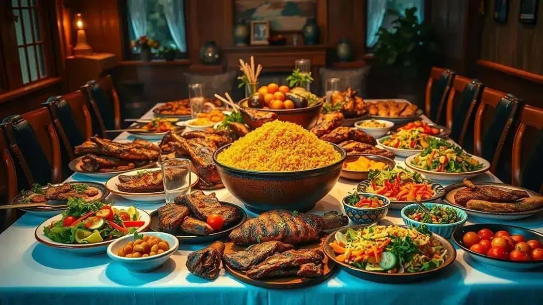 Selection of savoury dishes on a Christmas table