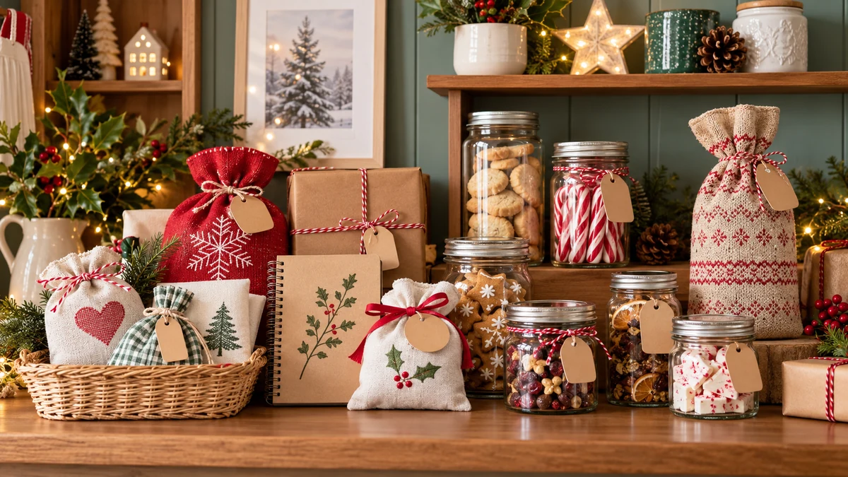 Selection of simple handmade Christmas gifts
