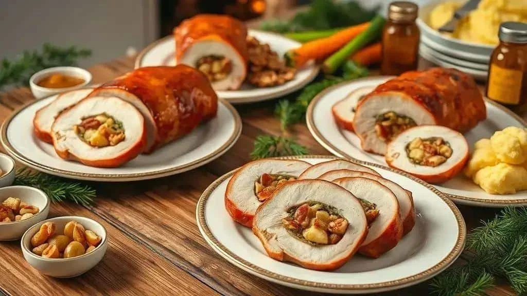 Serving variations for apricot-stuffed pork loin