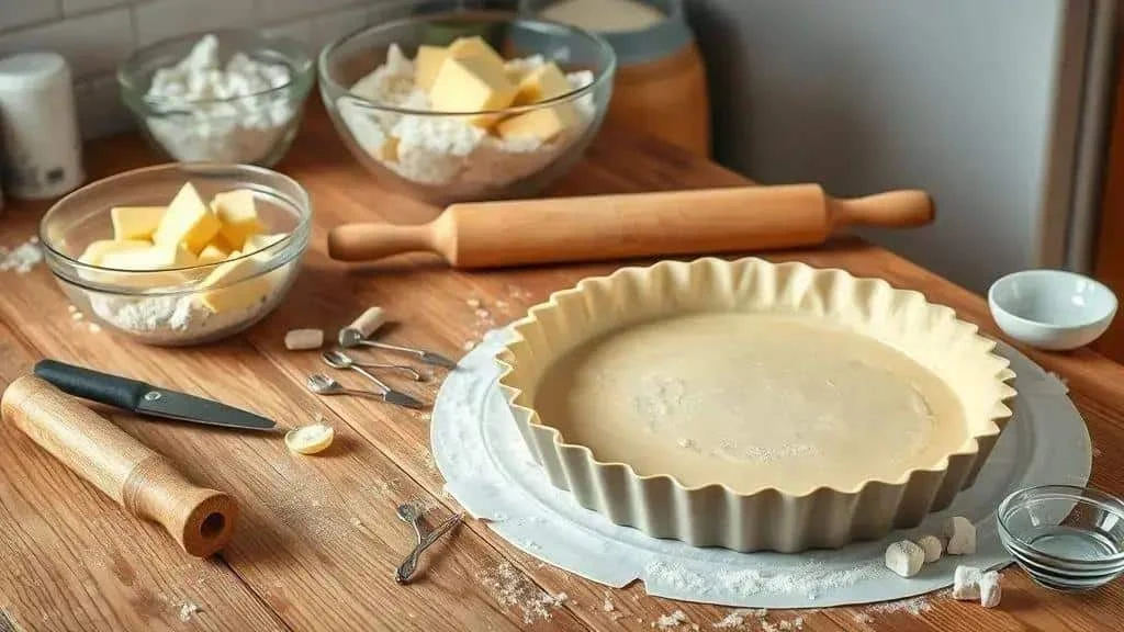 Shortcrust pastry preparation for quiche Shortcrust pastry preparation for quiche