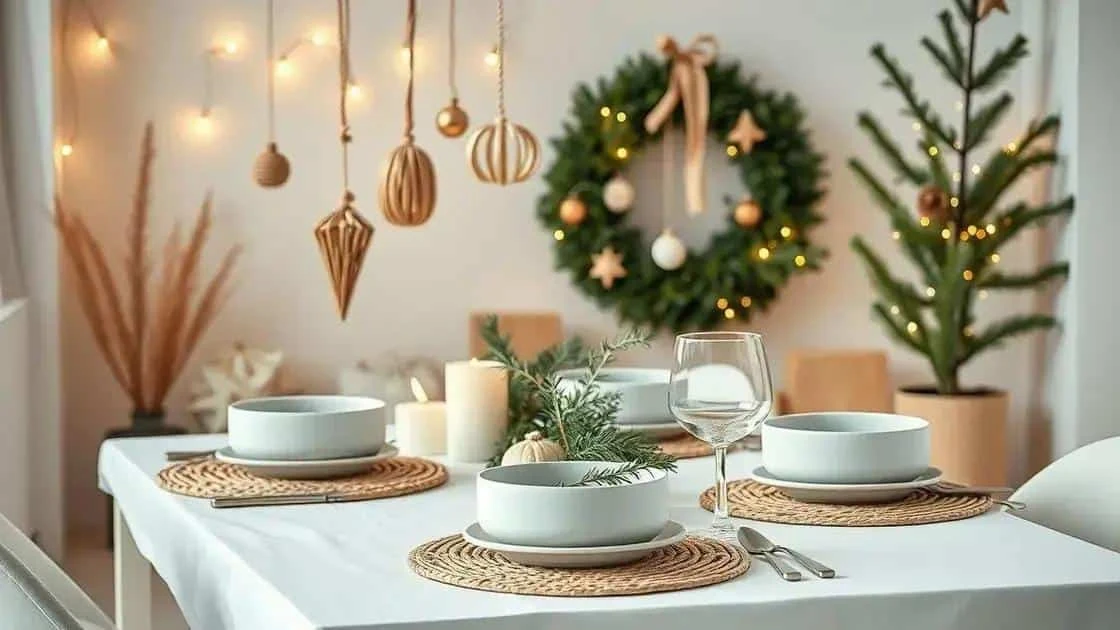 Simple festive table with natural-style decorations