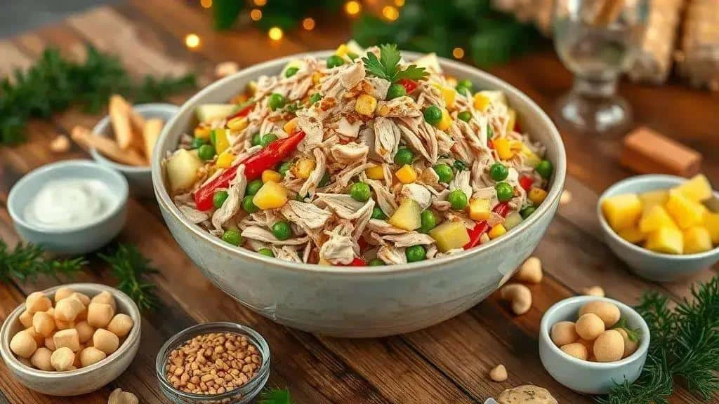 Smoked chicken and fruit salad