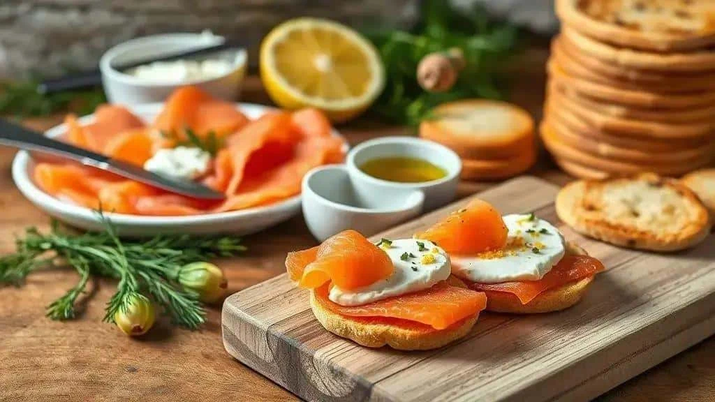Smoked salmon and cream cheese crostini ingredients