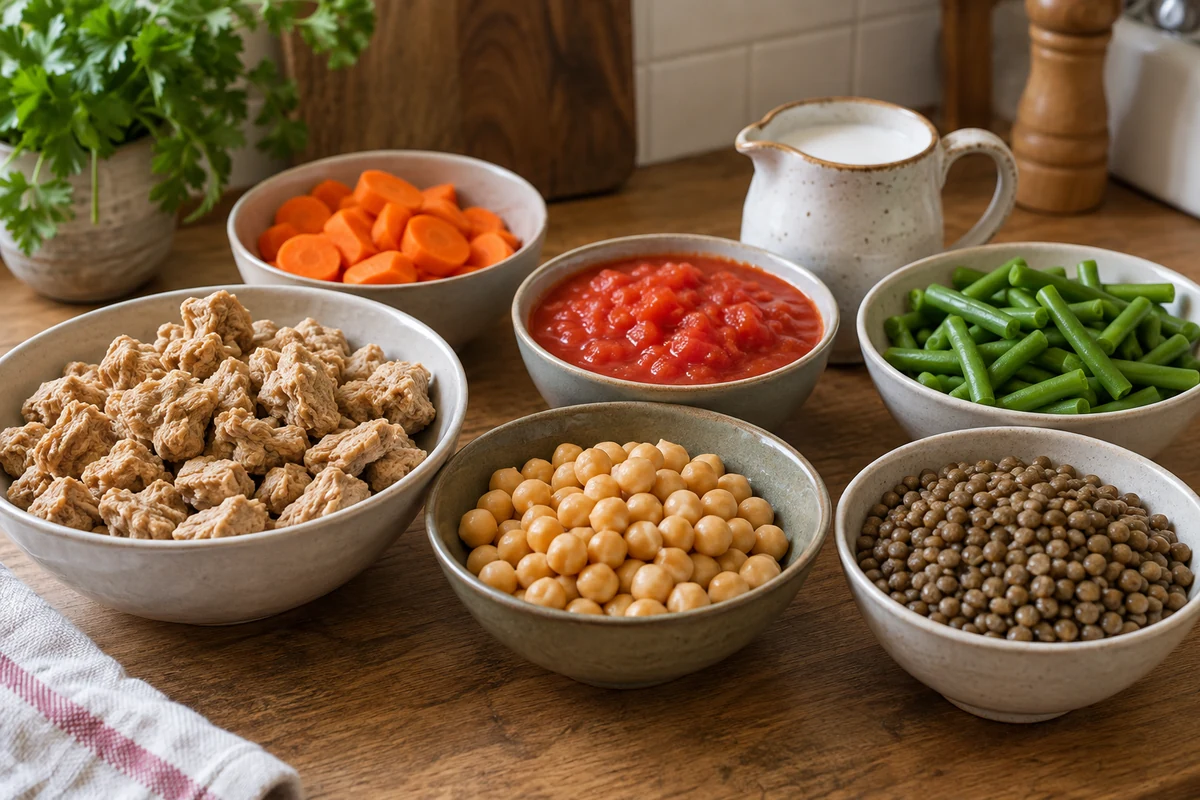 Soya protein and plant-based ingredients for stew
