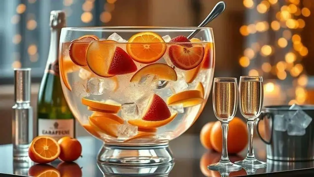 Sparkling fruit punch with citrus and berries