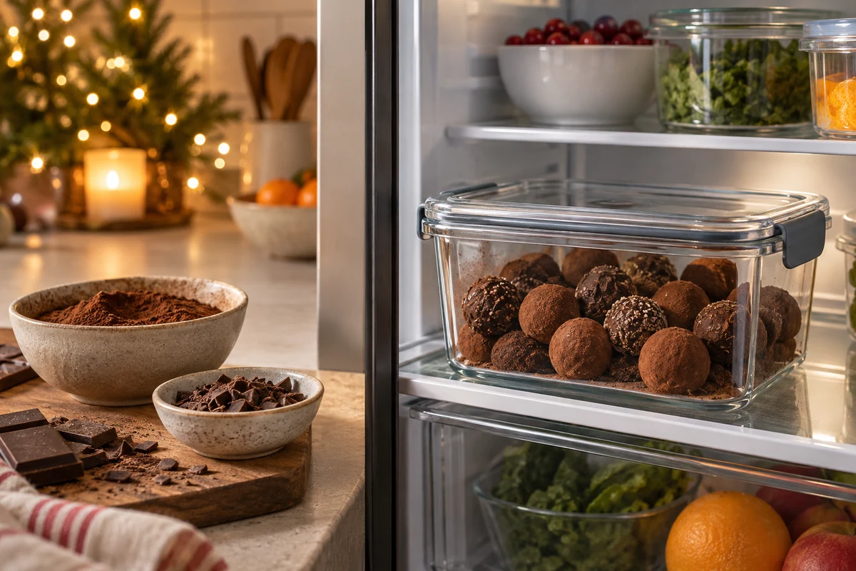 Storing homemade chocolate truffles