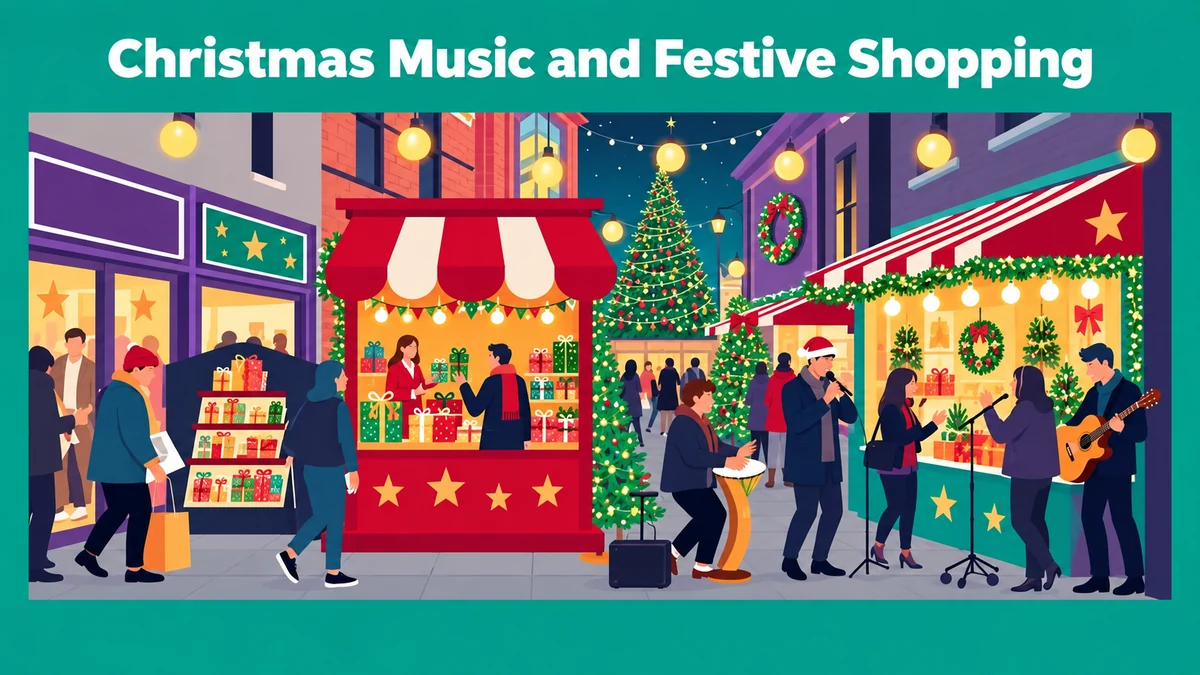Street musicians and festive shopping