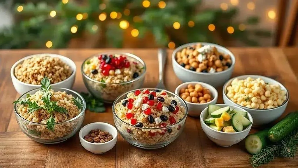 Tabbouleh variations with quinoa, chickpeas and nuts