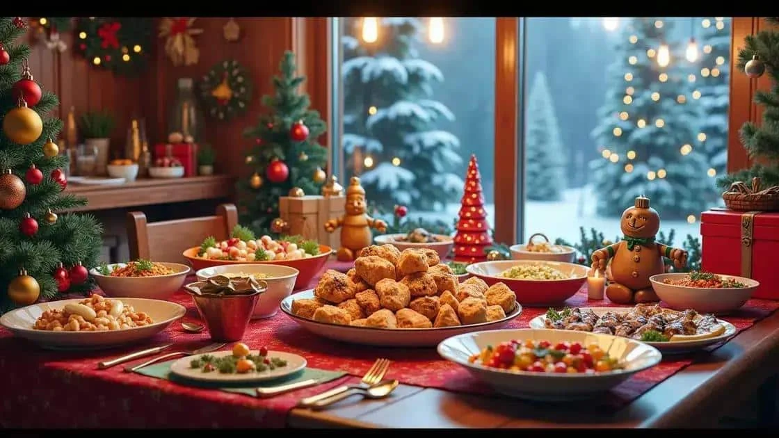 Table of festive food