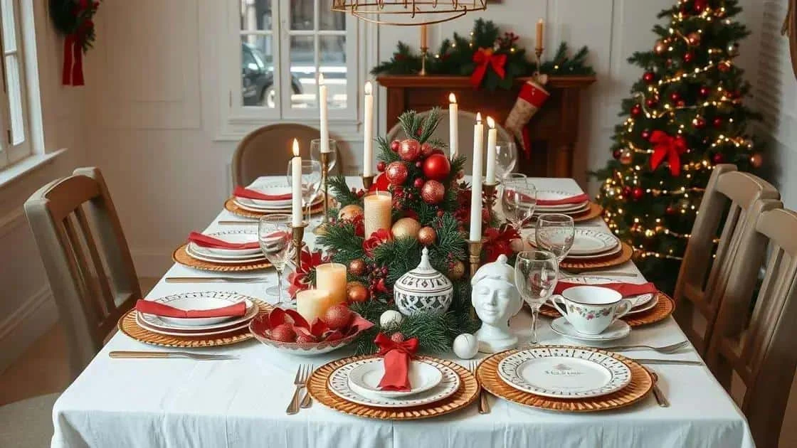 Table set for a Christmas celebration