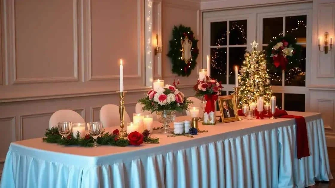 Table with Christmas decorations