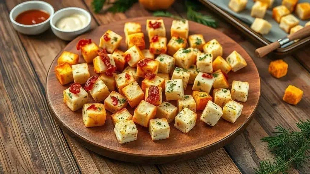 Tapioca cheese bites with different seasonings and dips Tapioca cheese bites with different seasonings and dips