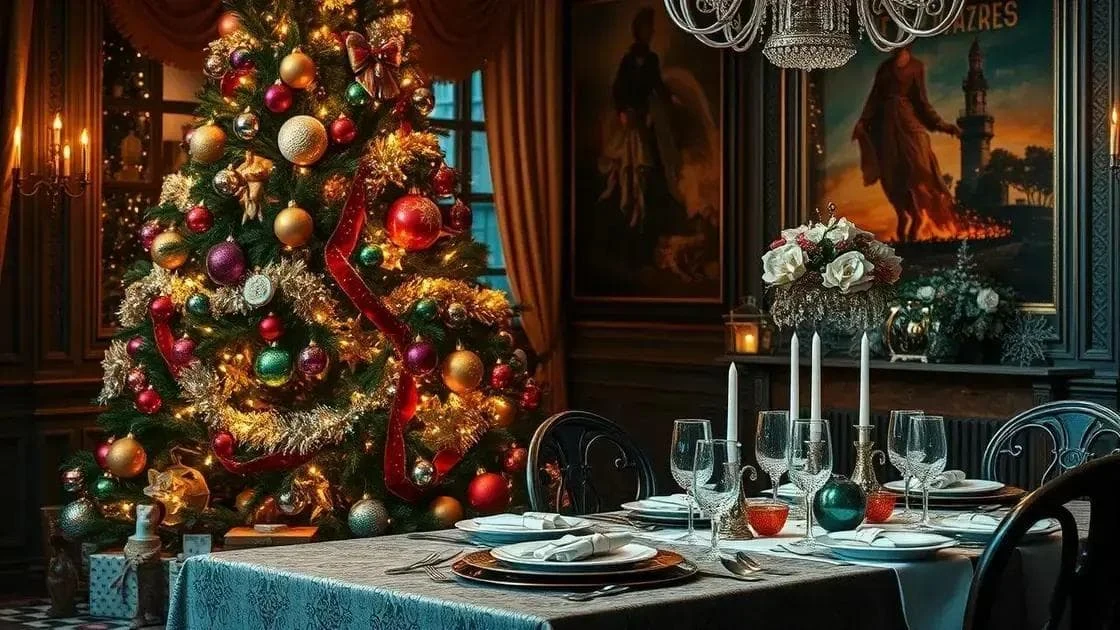 Traditional Christmas tree in a formal dining room