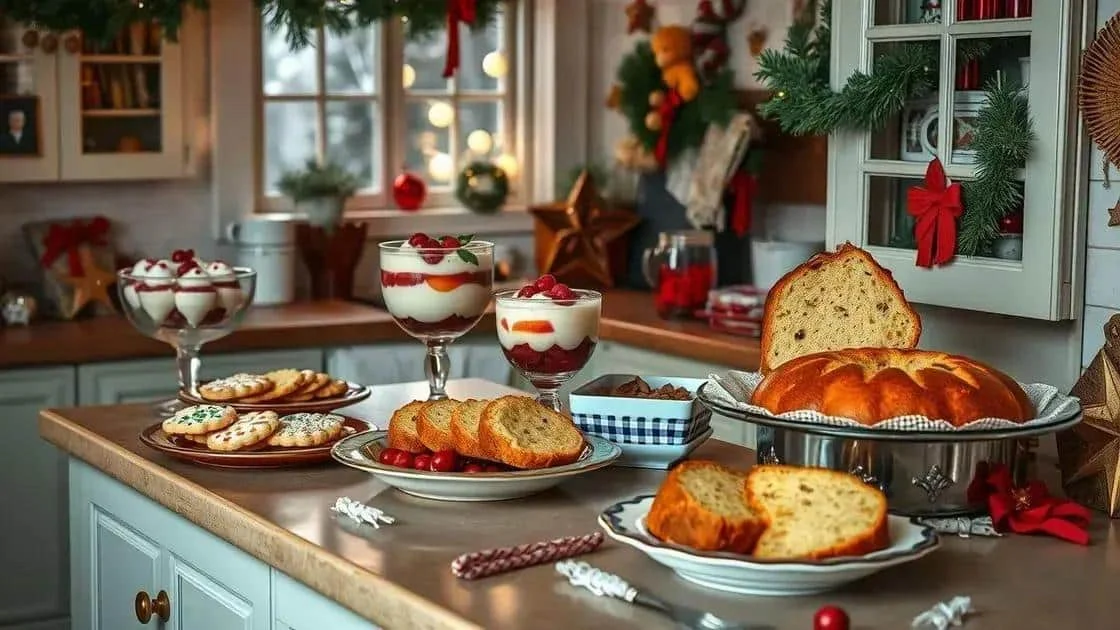 Traditional festive food on a family table