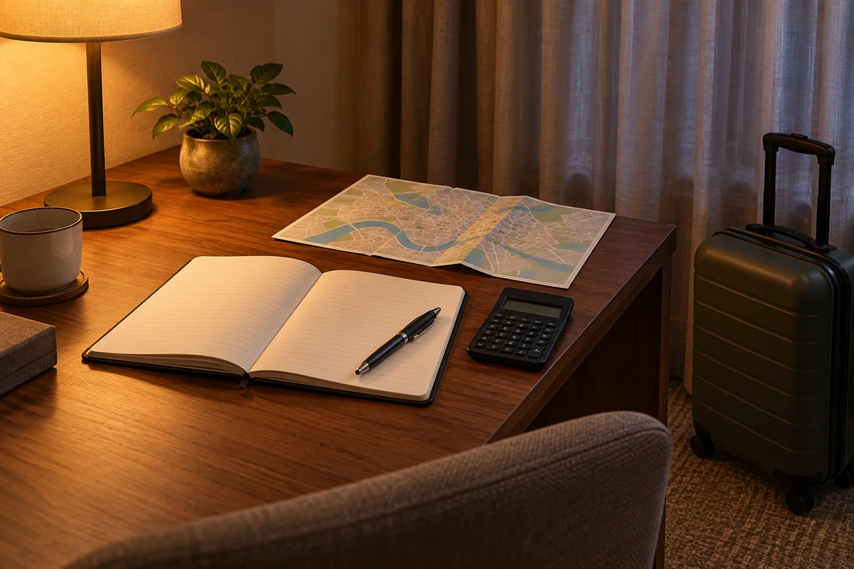 Travel planning desk for checking New Year transport arrangements