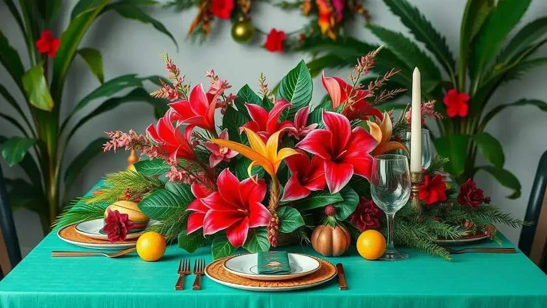 Tropical Christmas table decoration