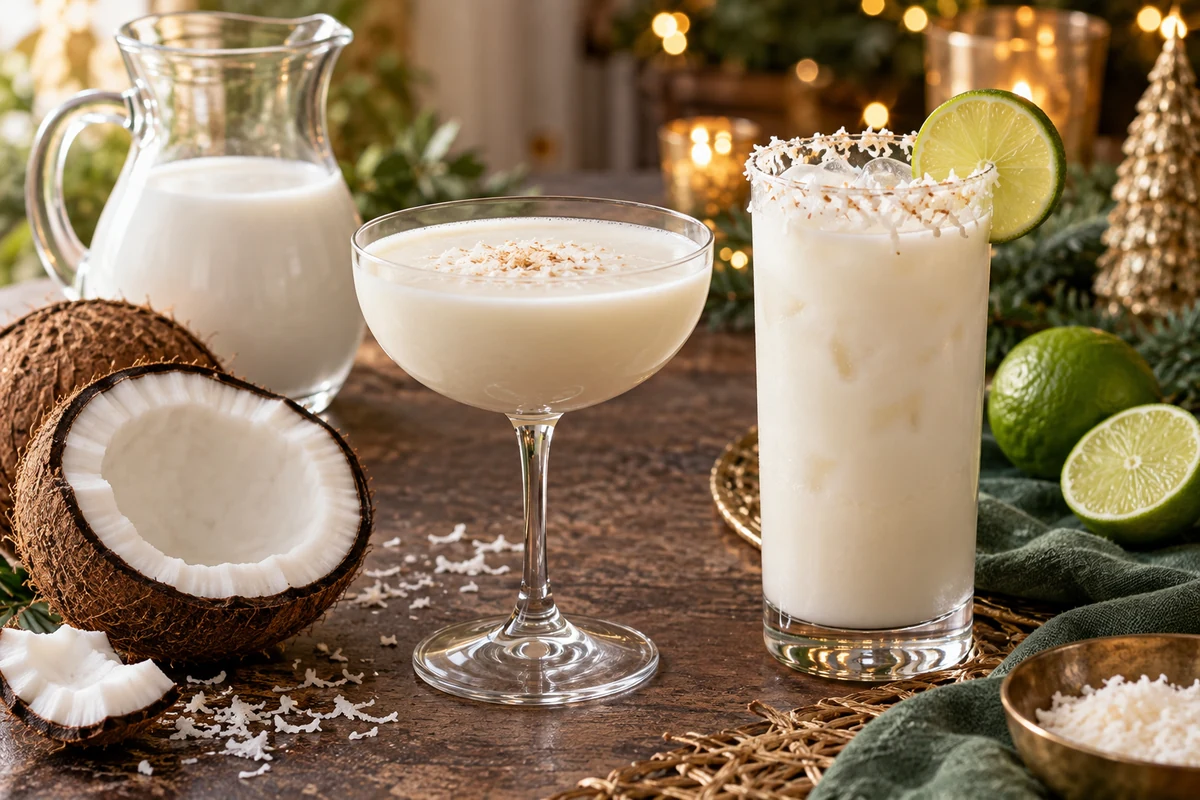 Two coconut batida variations with lime and coconut