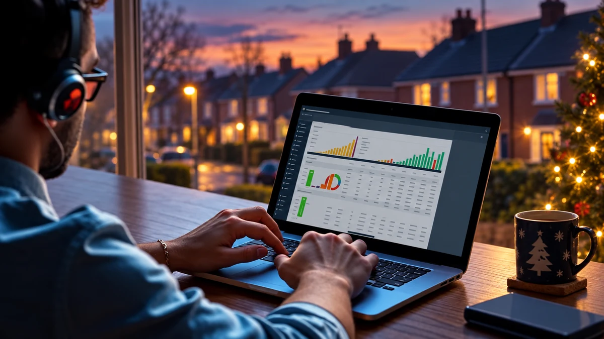 Using a budgeting tool beside a home window