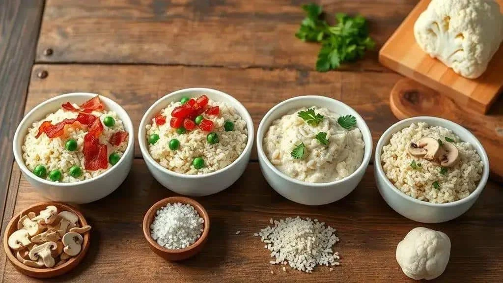 Variations of festive rice with colourful vegetables