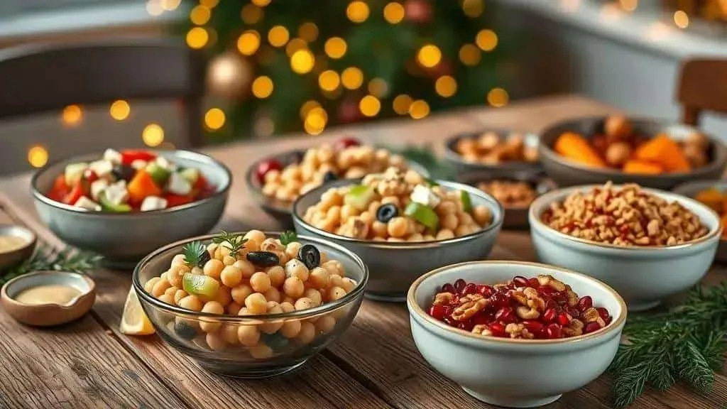 Vegetarian chickpea salad variations for a festive meal