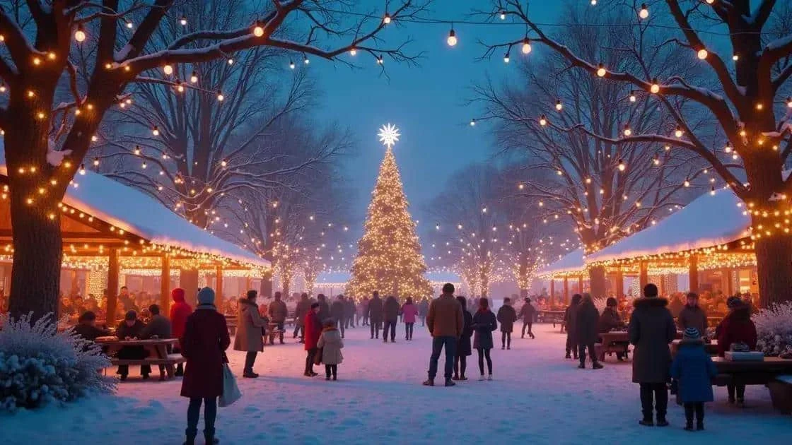 Visitors at a Christmas market