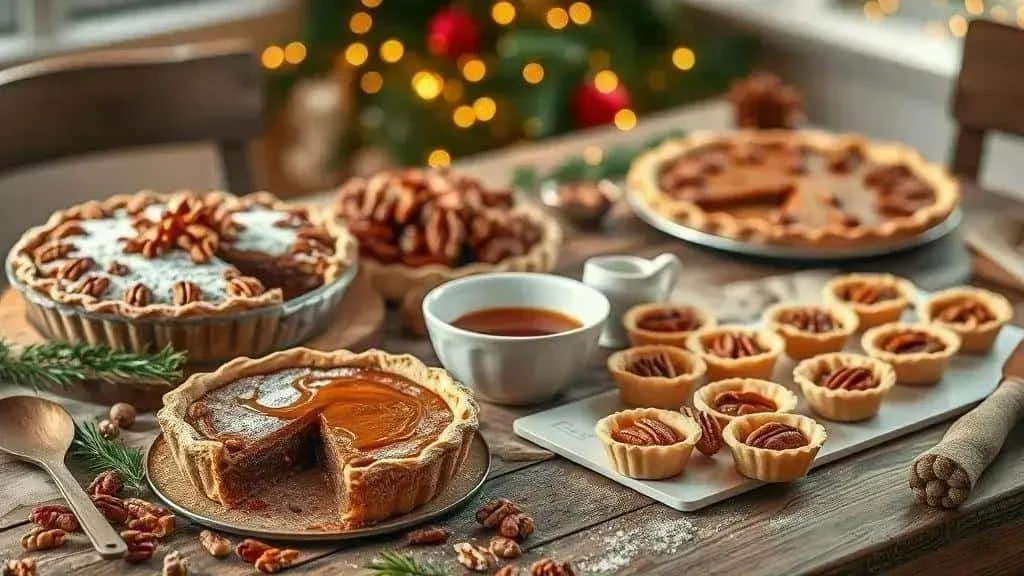 Walnut, pecan and chocolate tart variations