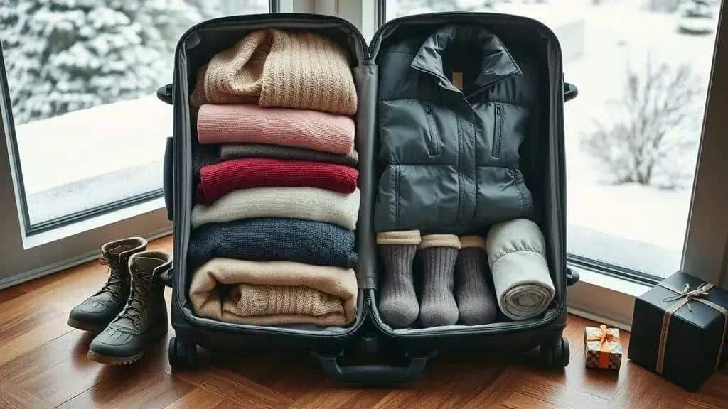 Warm layers packed for a winter family trip