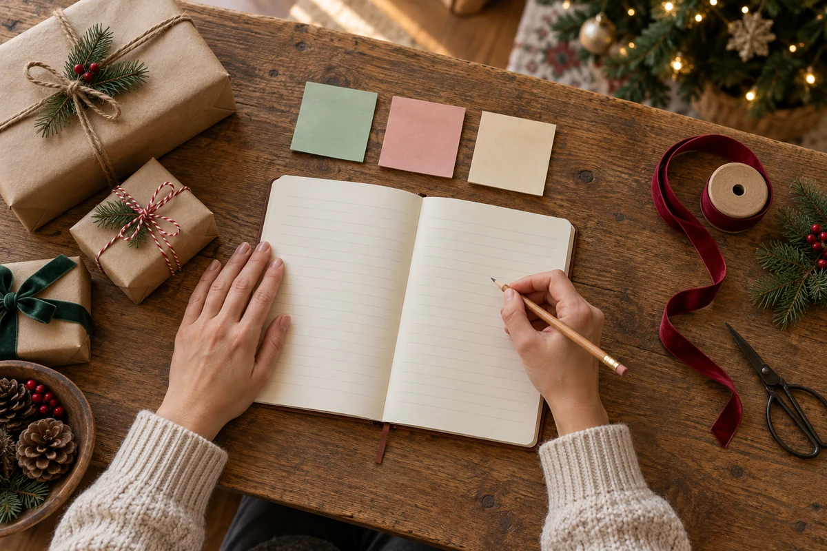 Weekly Christmas planner and sticky notes