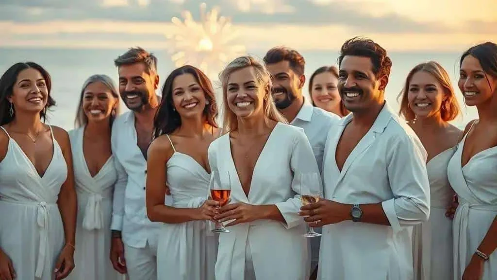 White clothing at a New Year celebration