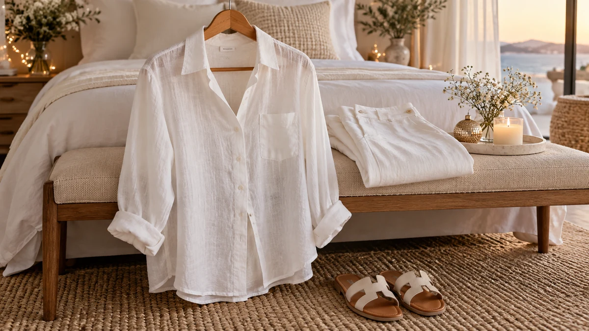 White linen clothing prepared for New Year