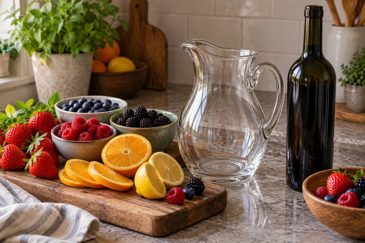 Wine berries and citrus for berry clericot