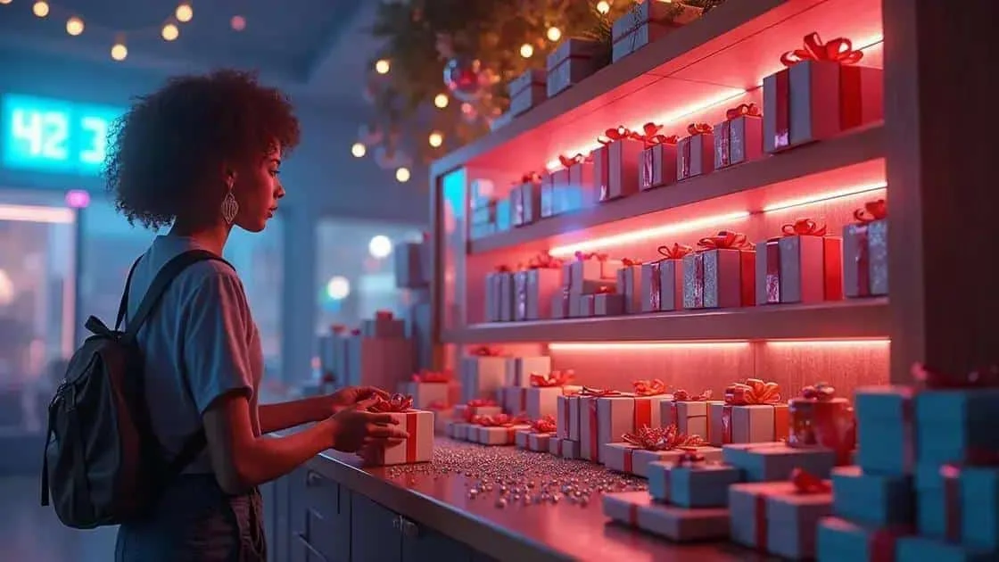 Woman choosing a gift in a shop